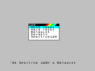 screenshot ISO ROM 128 - hlavní menu